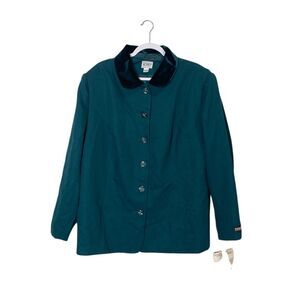 Vintage Koret Washable Wool Jacket Detachable Faux Fur Collare Women's Size 22W